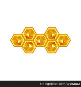 Illustration of origami honeycomb isolated on white background