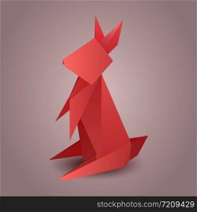 Illustration of origami paper rabbit separately from the background. Vector element for your design. Illustration of origami paper rabbit separately from the backgro