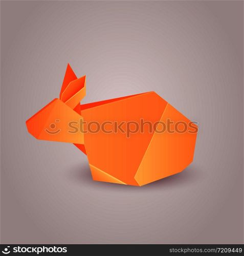 Illustration of origami paper rabbit separately from the background. Vector element for your design. Illustration of origami paper rabbit separately from the backgro