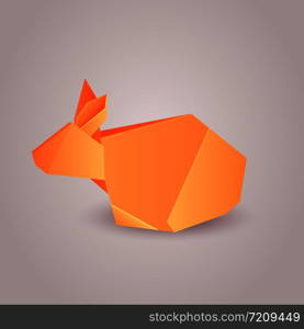 Illustration of origami paper rabbit separately from the background. Vector element for your design. Illustration of origami paper rabbit separately from the backgro