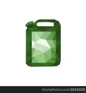 Illustration of origami polygonal oil canister isolated on white background