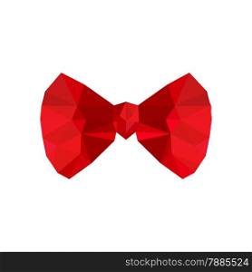 Illustration of origami red bow isolated on white background