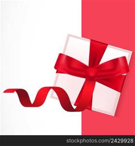 Illustration of package with red bow. Gift, special day, decoration. Holiday concept. Can be used for topics like celebrating, congratulation, event.