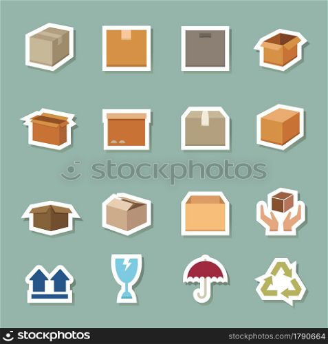 illustration of Packaging boxes icons vector eps10