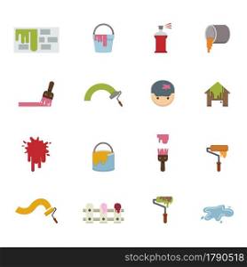 illustration of Painting Icons vector eps10