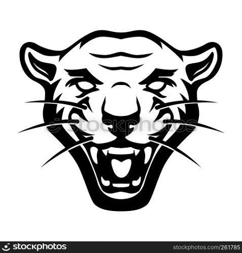 Illustration of pantera head on white background. Design element for logo, label, emblem, sign, poster, t shirt. Vector illustration