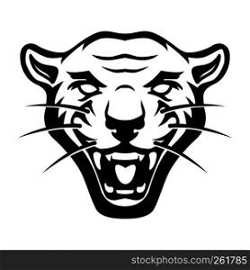 Illustration of pantera head on white background. Design element for logo, label, emblem, sign, poster, t shirt. Vector illustration