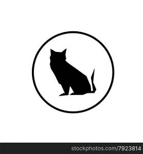 Illustration of paper cat symbol isolated on white background