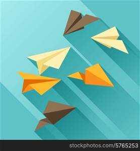 Illustration of paper planes in flat design style.