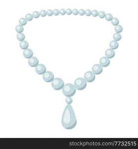 Illustration of pearl chain. Beautiful jewelry precious necklace.. Illustration of pearl chain. Beautiful jewelry necklace.