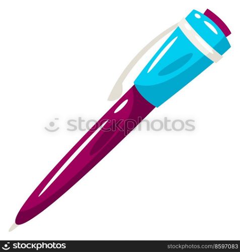 Illustration of pen. School item. Education colorful image for design.. Illustration of pen. School item. Education image for design.