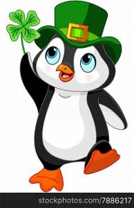 Illustration of Penguin celebrates Saint Patrick Day