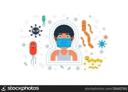 Illustration of personal hygiene flat design concept with icons elements