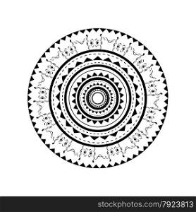 Illustration of polynesian tattoo design isolated on white background