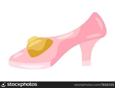 Illustration of princess shoe. Stylized picture for decoration children holiday and party.. Illustration of princess shoe.