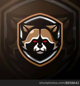 Illustration of Raccoon mascot esport logo design