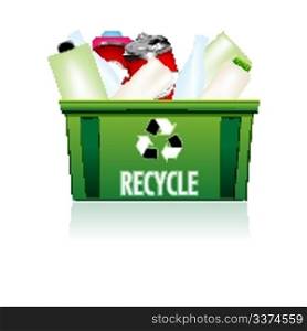illustration of recycle bin on white background