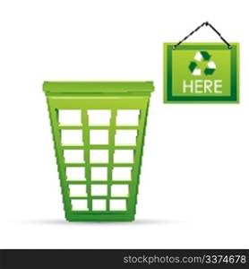 illustration of recycle bin on white background