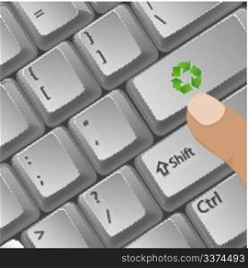 illustration of recycle button in key board