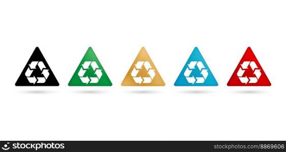 illustration of Recycling sign icon set for packages label products company or corporate, User interface designs, collages, decks, Collaging and layouts, Website assets, Branding or identity c&aigns
