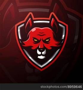 Illustration of red fox mascot esport logo design