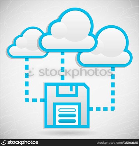 Illustration of remote data storage in cloud structures. EPS10 opacity