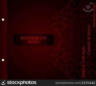 Illustration of restaurant menu, floral design - vector