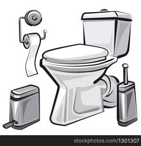 illustration of restroom wc with toilet. restroom wc with toilet