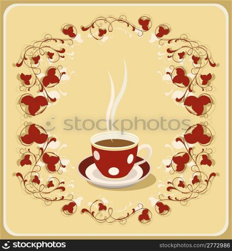Illustration of retro cup or tea. Please check my portfolio for more version.