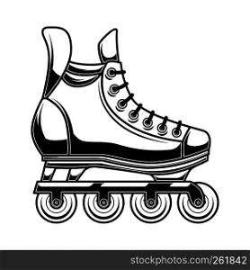 Illustration of roller skates. Design element for logo, label, emblem, sign, poster. Vector illustration