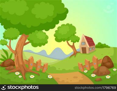 illustration of rural landscape vector
