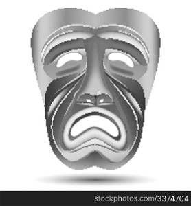 illustration of sad face mask on white background