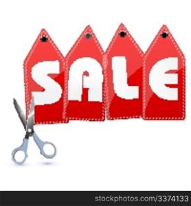 illustration of sale tag on white background