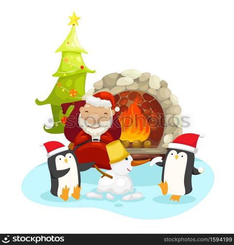illustration of santa claus happy new year and merry christmas.vector