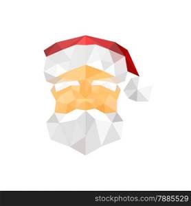 Illustration of santa claus origami portrait isolated on white background