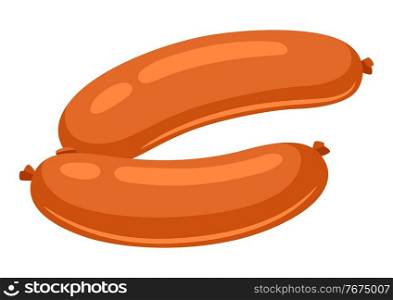 Illustration of sausage. Adversting icon or image for butcher shops and industries.. Illustration of sausage. Icon or image for butcher shops and industries.