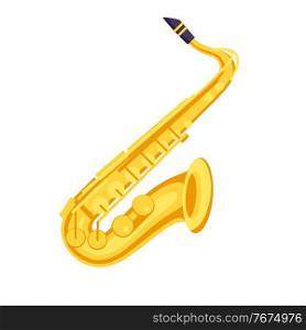 Illustration of saxophone. Musical instrument for concert poster or advertisement.. Illustration of saxophone. Musical instrument for concert poster.
