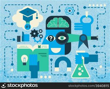 Illustration of scientific research concept abstract background