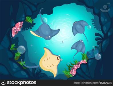 Illustration of sea underwater background vector