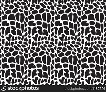 Illustration of seamless giraffe pattern in black and white