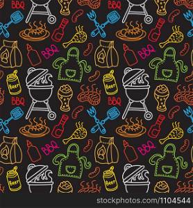 illustration of seamless pattern for barbecue grill and picnic. barbecue grill pattern