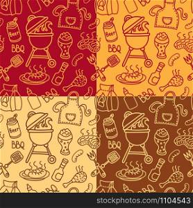 illustration of seamless pattern of barbecue grill picnic. barbecue grill pattern