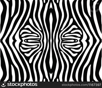 Illustration of seamless zebra pattern in black and white