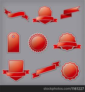 illustration of set different empty advertising banners and labels. banners and labels