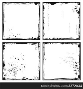 Illustration of set grunge frames. Vector