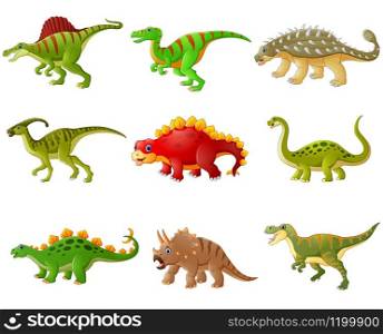 illustration of Set of cartoon dinosaurs collections