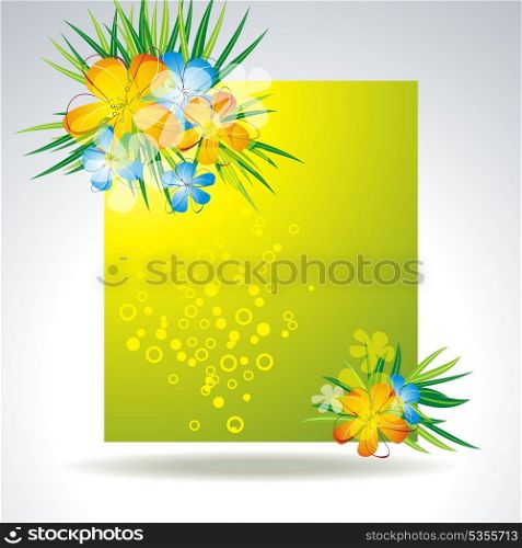 illustration of set of colorful flower in banner