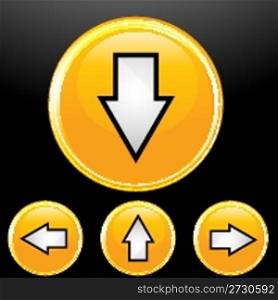 illustration of set of vector icon of arrow in different direction