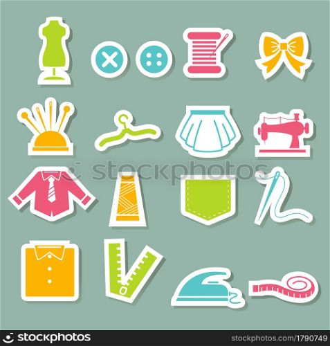 illustration of sewing equipment icons