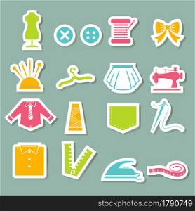 illustration of sewing equipment icons